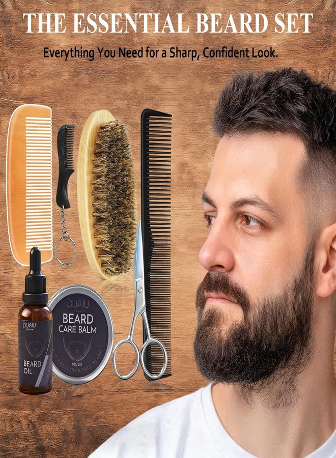 ديو إيو مجموعة العناية باللحية من دوايو للرجال، زيت وبلسم للحية، فرشاة بشعيرات الخنزير البري، مشط متعدد الاستخدامات ومقص لتشذيب وتصفيف اللحية والشارب - مثالية للاستخدام من قبل الأب/الزوج/الحبيب - Image 2